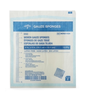 Meta title-Medline Sterile 100% Cotton Woven Gauze Sponges, 50 EA/Box,Medical Supply,MED NON21424H,Wound Care,Gauzes and Dressin