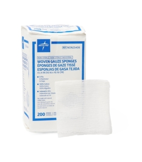 Meta title-Medline Nonsterile 100% Cotton Woven Gauze Sponges, 200 EA/Pack,Medical Supply,MED NON25408H,Wound Care,Gauzes and Dr