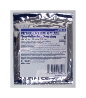 Meta title-McKesson Petrolatum Impregnated Dressing 3 X 9" Pleated Gauze USP White Petrolatum Sterile, 12E A/Box,Medical Supply,