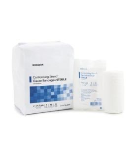 McKesson Conforming Bandage Poly Blend 4" X 4-1/10 Yard Roll Sterile