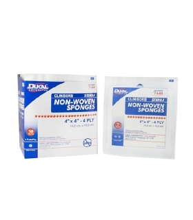 Dukal NonWoven Sponge Clinisorb Polyester / Rayon 4-Ply 4 x 4" Square Sterile