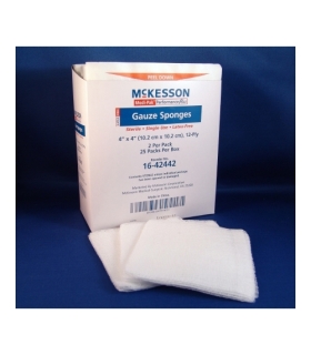 McKesson Sponge Dressing Medi-Pak™ Performance Plus Cotton Gauze 12-Ply 4" X 4" Square