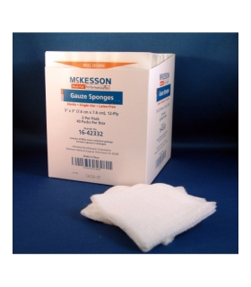 McKesson Sponge Dressing Medi-Pak™ Performance Plus Cotton Gauze 12-Ply 3x3" Square