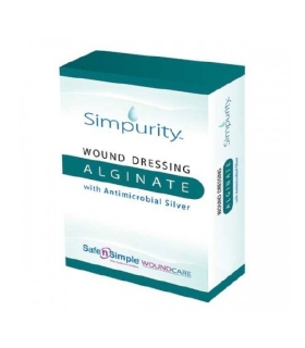 Safe N Simple Calcium Alginate Dressing with Silver Simpurity 2" x 2" Square Sterile