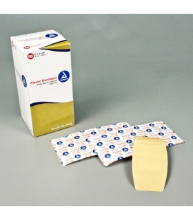 Dynarex Adhesive Strip 2" x 4.5" Plastic Rectangle Tan Sterile