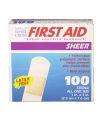 Dukal Adhesive Strip American® White Cross First Aid 1 x 3" Plastic Rectangle Sheer Sterile, 1200/Box