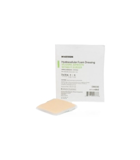 McKesson Silicone Foam Dressing 3 X 3 Inch Square Silicone Gel Adhesive without Border Sterile