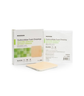 McKesson Silicone Foam Dressing 6 x 6" Square Silicone Gel Adhesive without Border Sterile