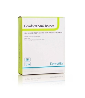 Dermarite Silicone Foam Dressing ComfortFoam™ Border 2 x 2" Square Adhesive with Border Sterile