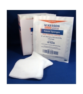 McKesson Sponge Dressing Medi-Pak™ Performance Cotton Gauze 8-Ply 4" X 4" Square