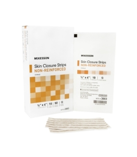 McKesson Skin Closure Strip 1/4" x 4" Non-Reinforced Strip Tan