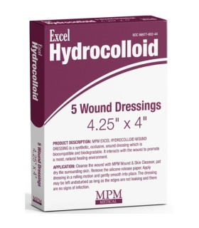 MPM Medical Hydrocolloid Dressing Excel 4.25" x 4" Square