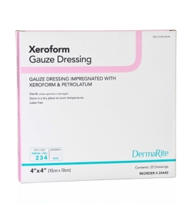 Dermarite Impregnated Dressing4 x 4" Gauze Xeroform / Petrolatum Sterile
