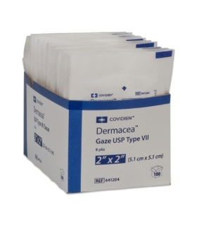 Cardinal Health USP Type VII Gauze Sponge Dermacea™ Cotton 8-Ply 2 x 2" Square Sterile