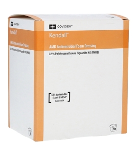 Cardinal Health Antimicrobial Foam Dressing Kendall™ AMD 5-1/2 X 5-1/2 Inch Square Adhesive with Border Sterile