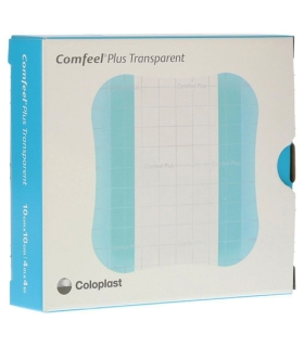 Coloplast Hydrocolloid Dressing Comfeel® Plus Transparent 4 X 4 Inch Square Sterile