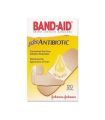 Johnson & Johnson Adhesive Strip Band-Aid® Plus Antibiotic Plastic Assorted Colors Sizes Tan Sterile, 20/Box