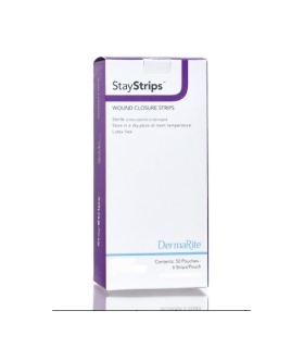 Dermarite Skin Closure Strip StayStrips® 1/4 x 1-1/2" Nonwoven Material Flexible Strip White