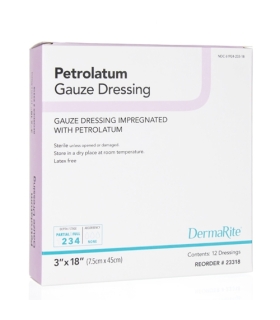 Dermarite Impregnated Dressing DermaLite 3 x 18" Gauze Petrolatum Sterile