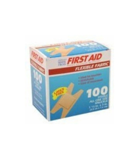 Dukal Adhesive Strip American® White Cross First Aid 1.5 x 3" Fabric Knuckle Tan Sterile