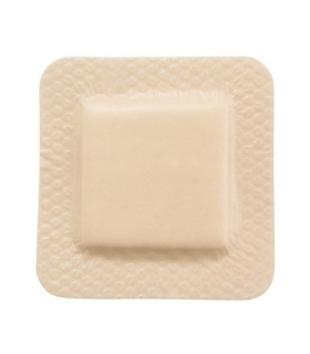 McKesson Thin Silicone Foam Dressing Lite 3 x 3" Square Silicone Gel Adhesive with Border Sterile