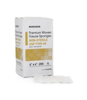 McKesson USP Type VII Gauze Sponge Cotton Gauze 8-Ply 4 X 4" Square NonSterile