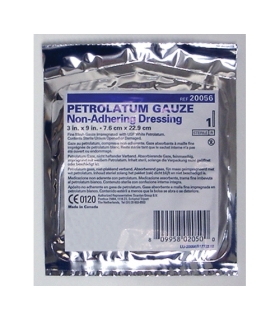 McKesson Petrolatum Impregnated Dressing 3 X 9" Pleated Gauze USP White Petrolatum Sterile