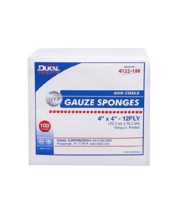 Dukal - Gauze Sponge Cotton 12-Ply 4 x 4" Square NonSterile