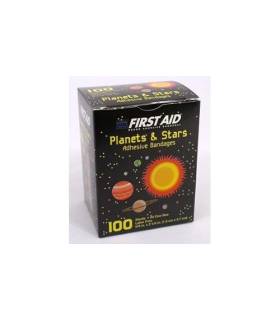 Dukal - Adhesive Strip American® White Cross First Aid 0.625 x 2.25" Plastic Rectangle Kid Design (Planets / Stars) Sterile