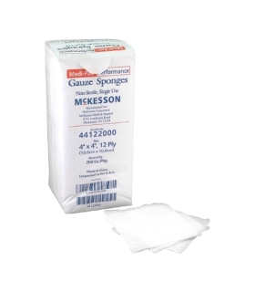 McKesson Sponge Dressing Medi-Pak Performance Cotton Gauze 12-Ply 4" x 4" Square