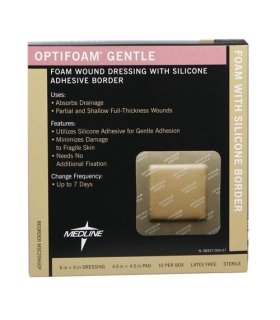 Medline Optifoam Gentle Foam Dressings with Silicone Adhesive Border