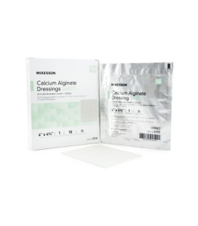 McKesson Calcium Alginate Dressing with Antimicrobial Silver 4" x 4.75" Rectangle Sterile