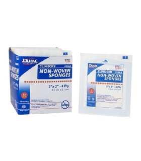 Dukal NonWoven Sponge Clinisorb Polyester / Rayon 4-Ply 2 x 2" Square Sterile