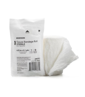 McKesson Gauze Bandage Roll Cotton Gauze 8-Ply 4-1/2 Inch X 3-1/10 Yard Roll Sterile