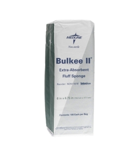Medline Non-Sterile Bulkee II Fluff Sponge - 6" x 6.75"