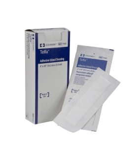 Cardinal Health Telfa Adhesive Island Dressings 2in x 8in Pad Size 4in x 10in Overall