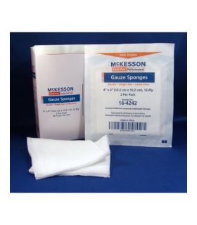 McKesson Sponge Dressing Medi-Pak® Performance Cotton Gauze 12-Ply 4 X 4 Inch Square