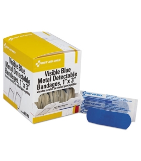 First Aid Only Adhesive Blue Metal Detectable Bandages