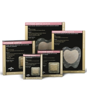 Medline Silicone Foam Dressing Optifoam® Gentle 4 X 4 Inch Square Adhesive with Border Sterile