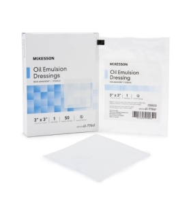 McKesson Oil Emulsion Impregnated Dressing 3 X 3" Acetate Gauze USP White Petrolatum / Mineral Oil Sterile