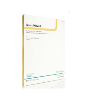 Dermarite Transparent Film Dressing with Border DermaView II™ Rectangle 8 x 12" Frame Style Delivery With Label Sterile