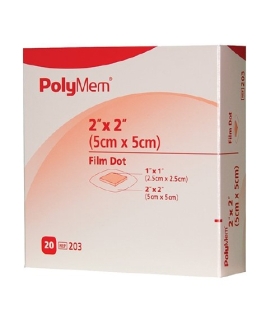 Ferris Mfg Foam Dressing PolyMem® 2 x 2" Square Adhesive Sterile