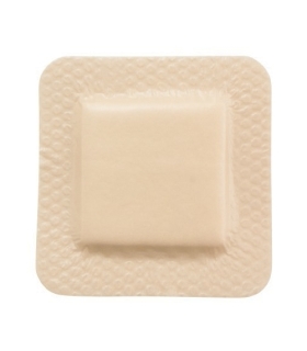 McKesson Thin Silicone Foam Dressing Lite 3 x 3" Square Silicone Gel Adhesive with Border Sterile