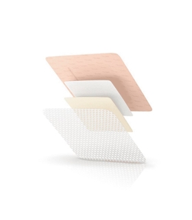 Systagenix Silicone Foam Dressing TIELLE™ 4 x 4" Square Silicone Adhesive with Border Sterile