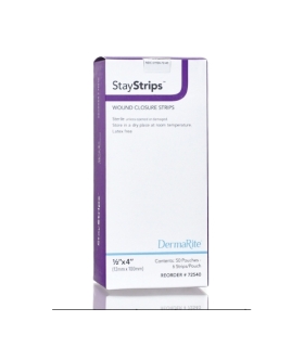 Dermarite Skin Closure Strip StayStrips® 1/2 x 4" Nonwoven Material Flexible Strip White