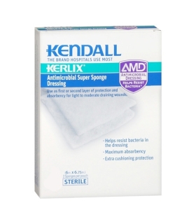 Cardinal Health Kerlix AMD Antimicrobial Island Dressing Super Sponge 6" x 6-3/4" Square