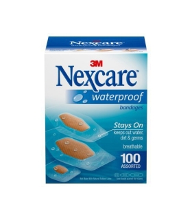 3M Adhesive Strip Nexcare™ Waterproof Assorted Sizes Clear / Tan