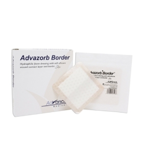 Dukal Silicone Foam Dressing Advazorb Border® 6 x 6" Square Silicone Adhesive with Border Sterile