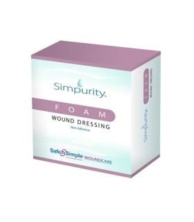 Safe N Simple Foam Dressing Simpurity™ 2 x 2" Square Non-Adhesive without Border Sterile