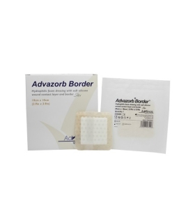 Dukal Silicone Foam Dressing Advazorb Border® 4 x 4" Square Silicone Adhesive with Border Sterile